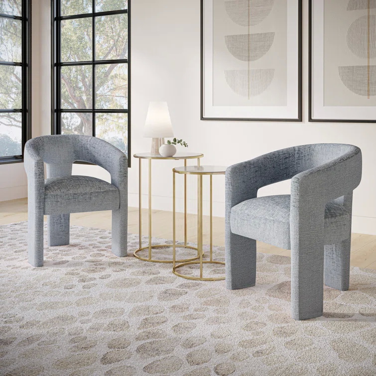 Eco friendly Wooden White Sherpa Accent Chair For Dining Room