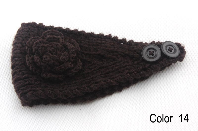 Women knitted headband with flower,crochet headband- Handmade tenia, Hair Accessories