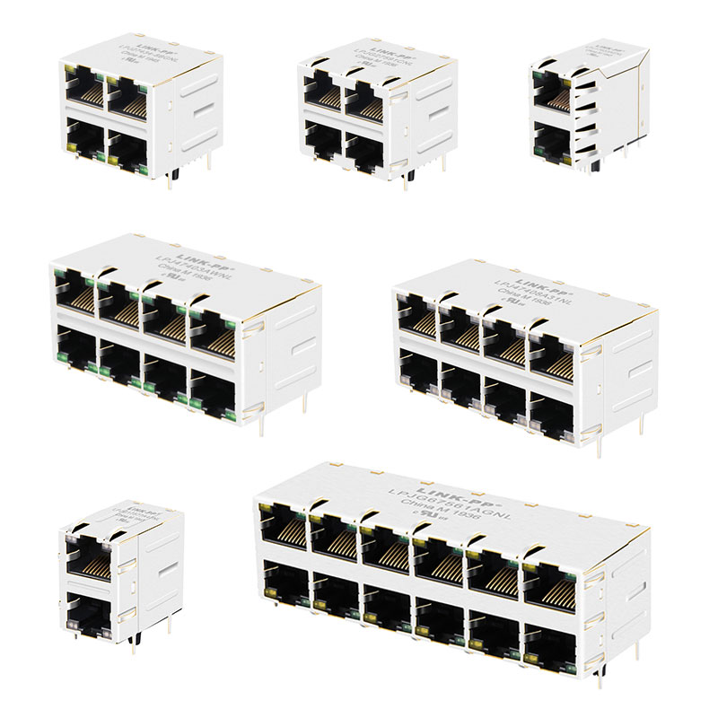 546-844-19 Magnetic RJ45 1000 Base - T Jack Female Connector LPJK0071CNL
