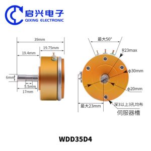 WDD35D4 1K 2K 5K Rotary Potentiometer Precision Conductive Plastic Potentiometer