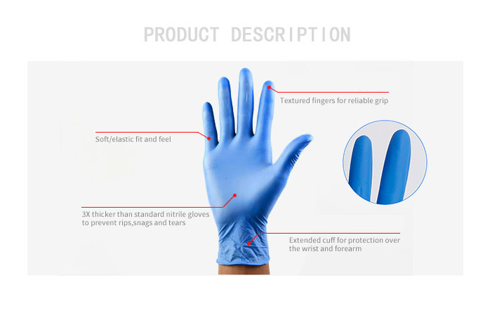 Blue Non Sterile Medical Nitrile Gloves 100 Pcs/Box