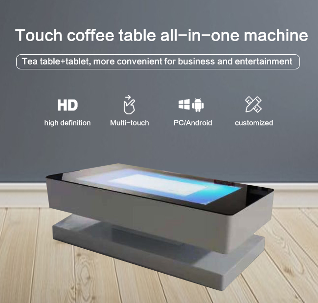 Customized 55 Inch Smart Tea Touch Coffee Game LCD Table Player Kiosk Interactive Multitouch With Windows Pc /Android
