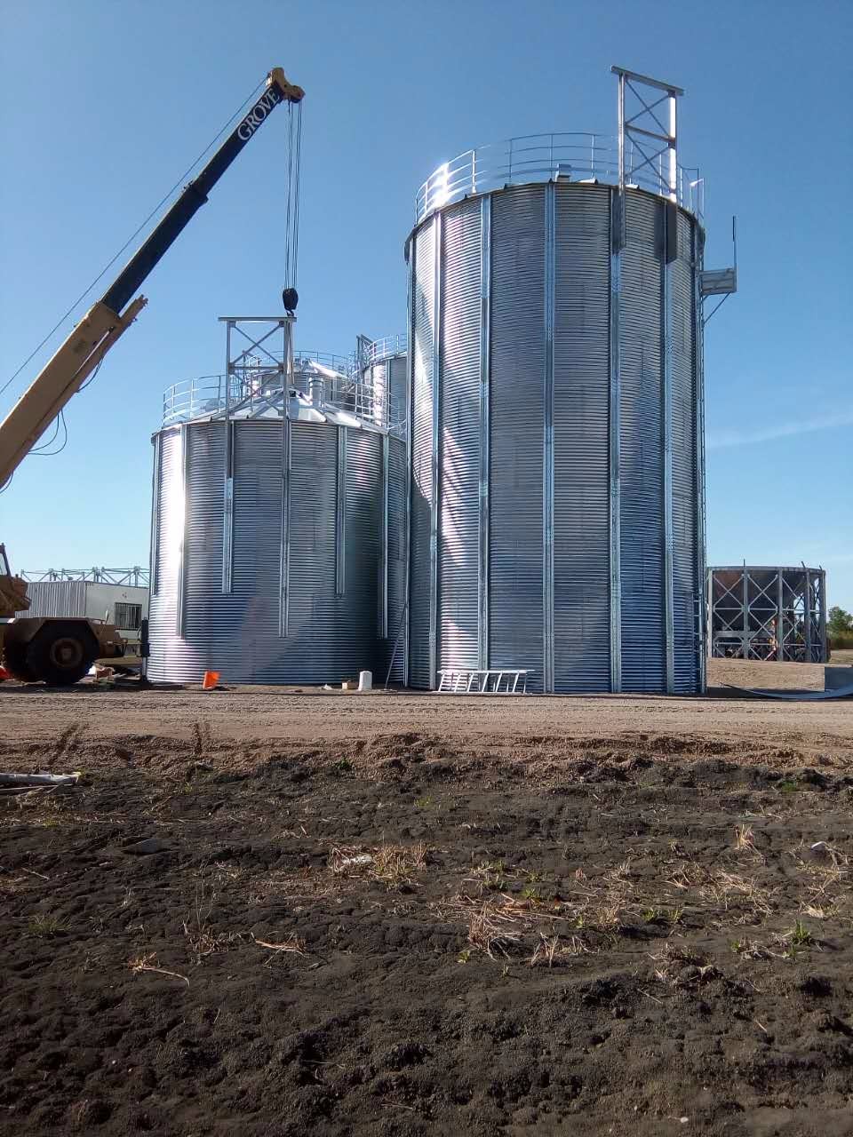 Corrugated Hot Dip Galvanized Steel Grain Silo With Temperature Moisture Inspection Sensor