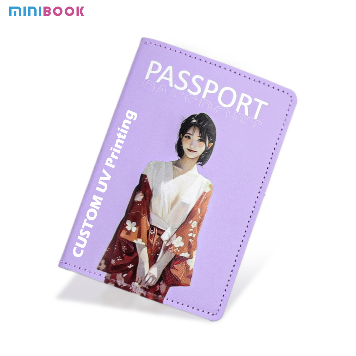 Passport Cover Wallet PU Leather Travel Card Holder Custom Logo UV Printing Unisex 2024