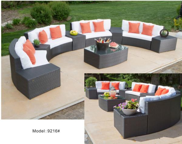 10piece - PE wicker rattan weather resist 4 loveseat 5 side table sofa