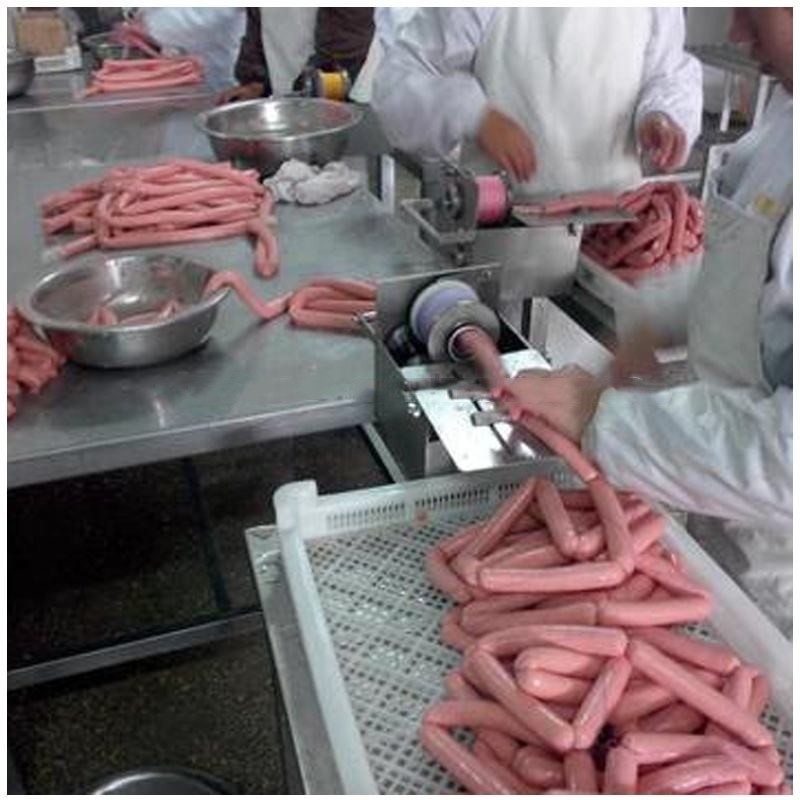 Silver Stainless Steel Sausage Making Machine Fully Automatic Connection And Filling