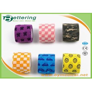 China Coloured Veterinary Elastic Cohesive Bandage Non Woven Various Patterns Available on sale