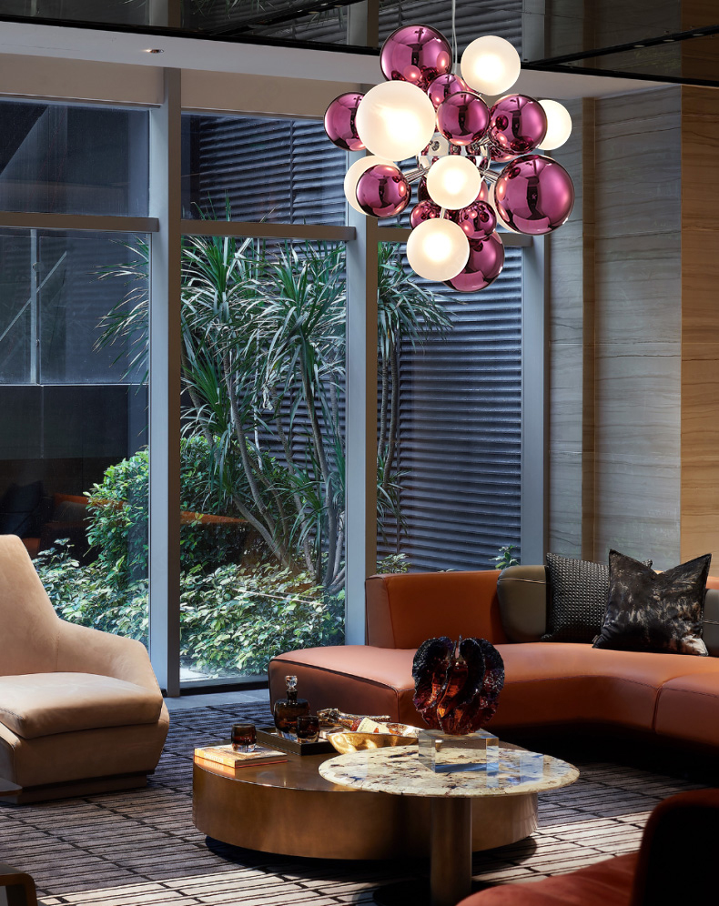 Postmodern Glass Ball Chandelier Lighting Modern Luxury LED Hanging Light(WH-MI-449)