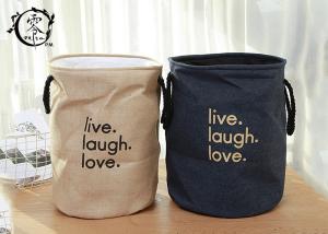  Household Essentials Storage Buckets Drawstring Natural Canvas With Digital Printed Logo Manufactures