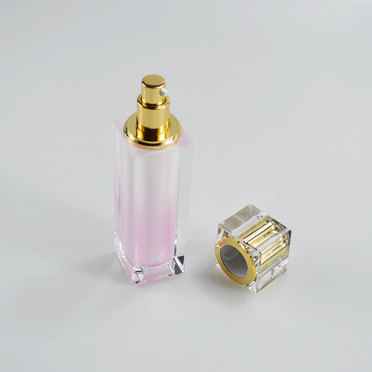 50ml Capacity Square Lotion Bottle Luxury Cosmetic Container with Acrylic Collar