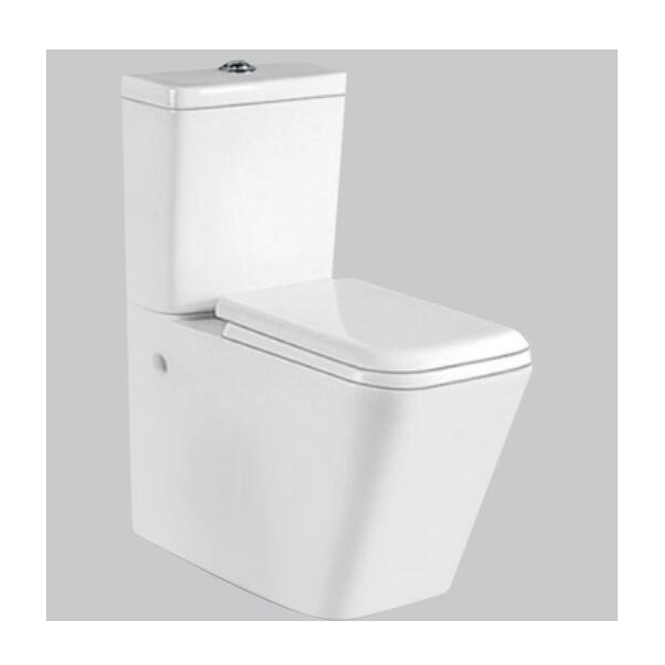 Slowly Toilet Seat Cover and Dual-Flush Water Closet for Modern White Color Bathroom