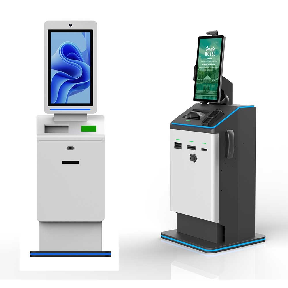Hotel 32" Bill Payment Ticket Self Check In Kiosk Portable Cash Recycler Machine