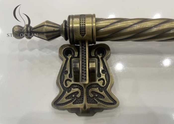 Zamak Metal Coffin Handle Zinc Alloy Material European Style In Gold Plating ZH005