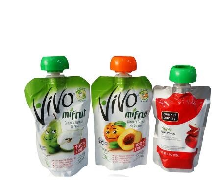 Biodegradable Aluminum Foil Custom Size Printed Plastic Stand Up Spout Pouch For Juice/Beverage