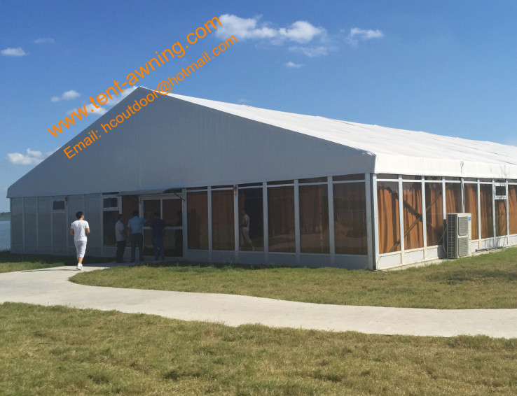 Fireproof Party Tent with Glass Walls Aluminum Structure Wind Resistant Event Marquees