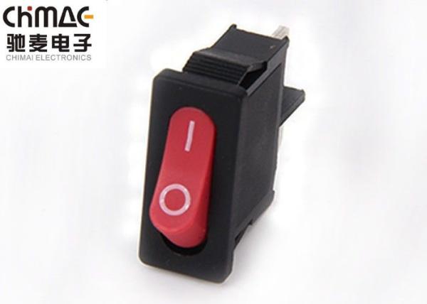 Single Narrow On Off On Rocker Switch , Red Rocker Switch Without Light 6A
