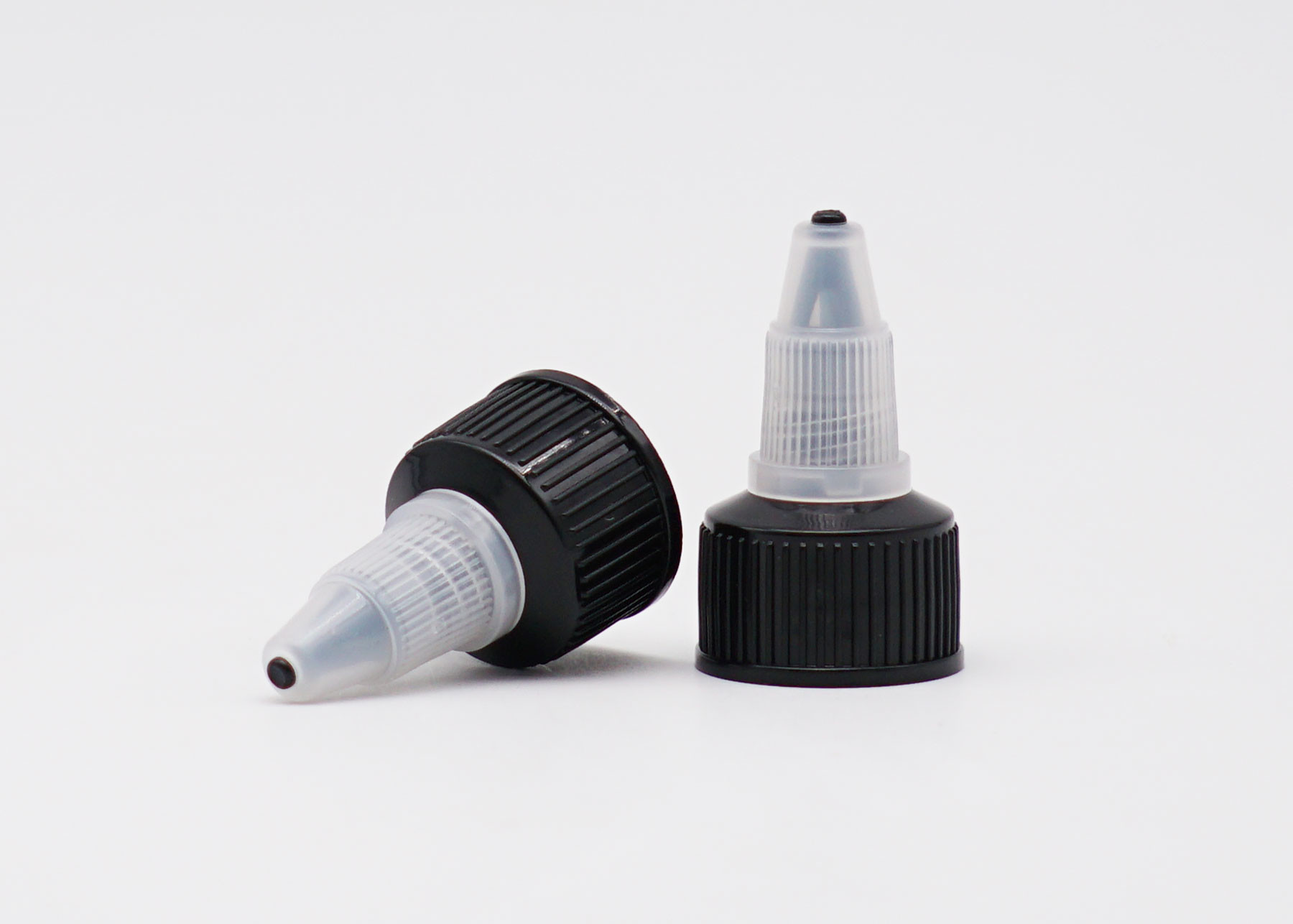 24mm Plastic Screw Caps Twist Top Long Nozzle For Bottles Smooth Closure