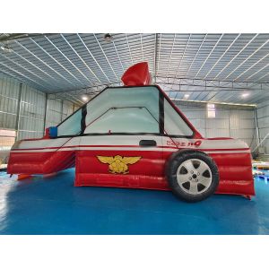 Customized Inflatable Slide Fire Fighting Truck Carton Inflatable Double Dry