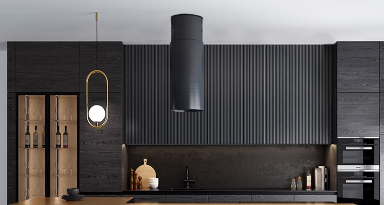 18mm Modern Matt Black Finish Kitchen Cabinets Black Finish Melamine Board
