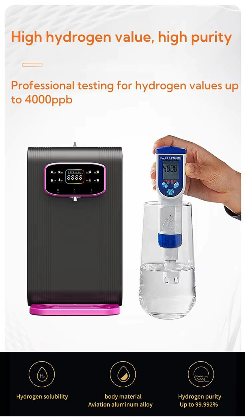 AC110/220V Hydrogen Water Machine Dispenser 4000ppb With Hot Water Filling Systems