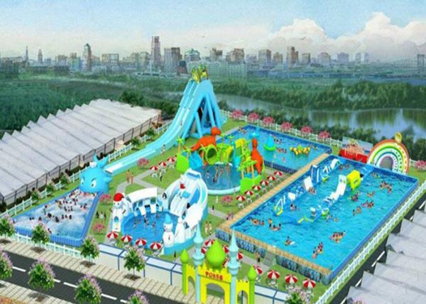 Safety Outdoor Playground Inflatable Water Parks For Adult And Kids / Aqua Park