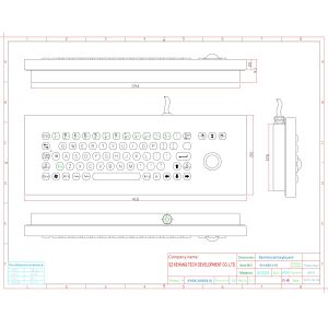 IP65 Industrial Metal Rugged Keyboard with trackball , Desktop computer keyboard
