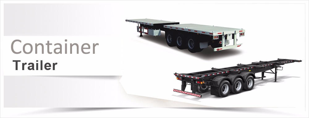 13 Tons Axles Flatbed Semi Trailers for 20ft 40ft Shipping Container Truck Trailer