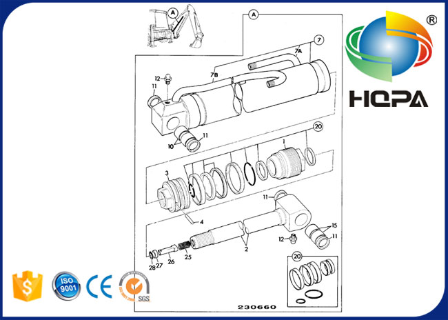 991/00107 991-00107 99100107 991 00107 Ram Tilt Cylinder Seal Kit for JCB 2DX