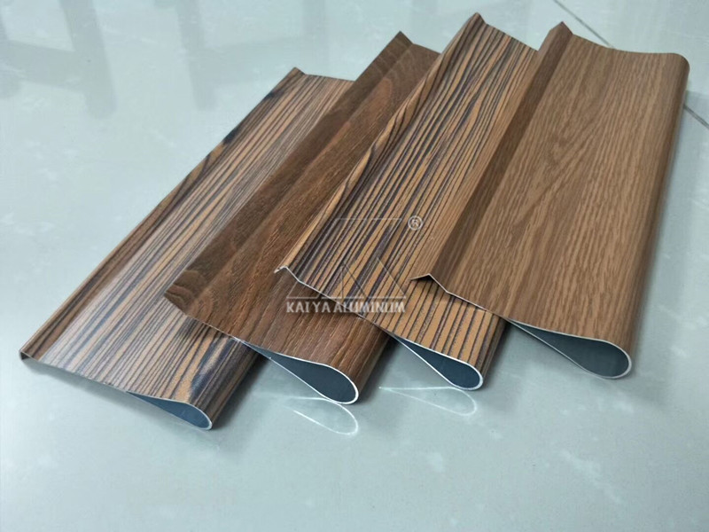 Aluminium Alloy Suspended Ceiling Profiles Droplet Shaped Wood Grain Stretch