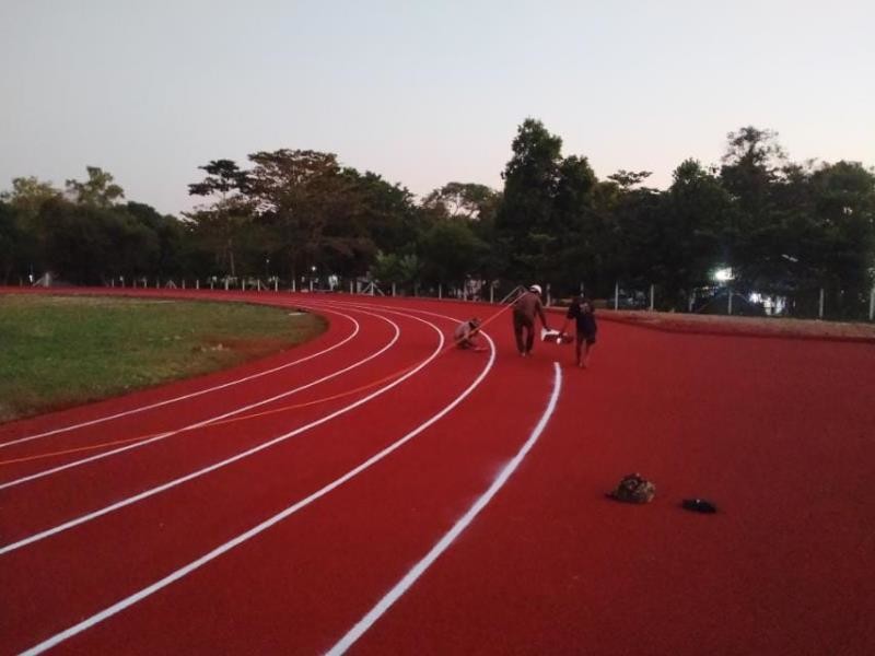 Low Maintenance Rubber Athletic Running Tracks For Fitness Centers