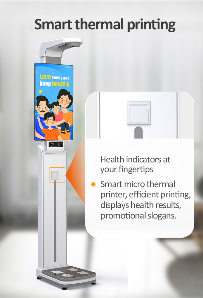 Bmi Body Weight And Height Scale HD 32.0 Inch With Lcd Advertising Screen Electronic