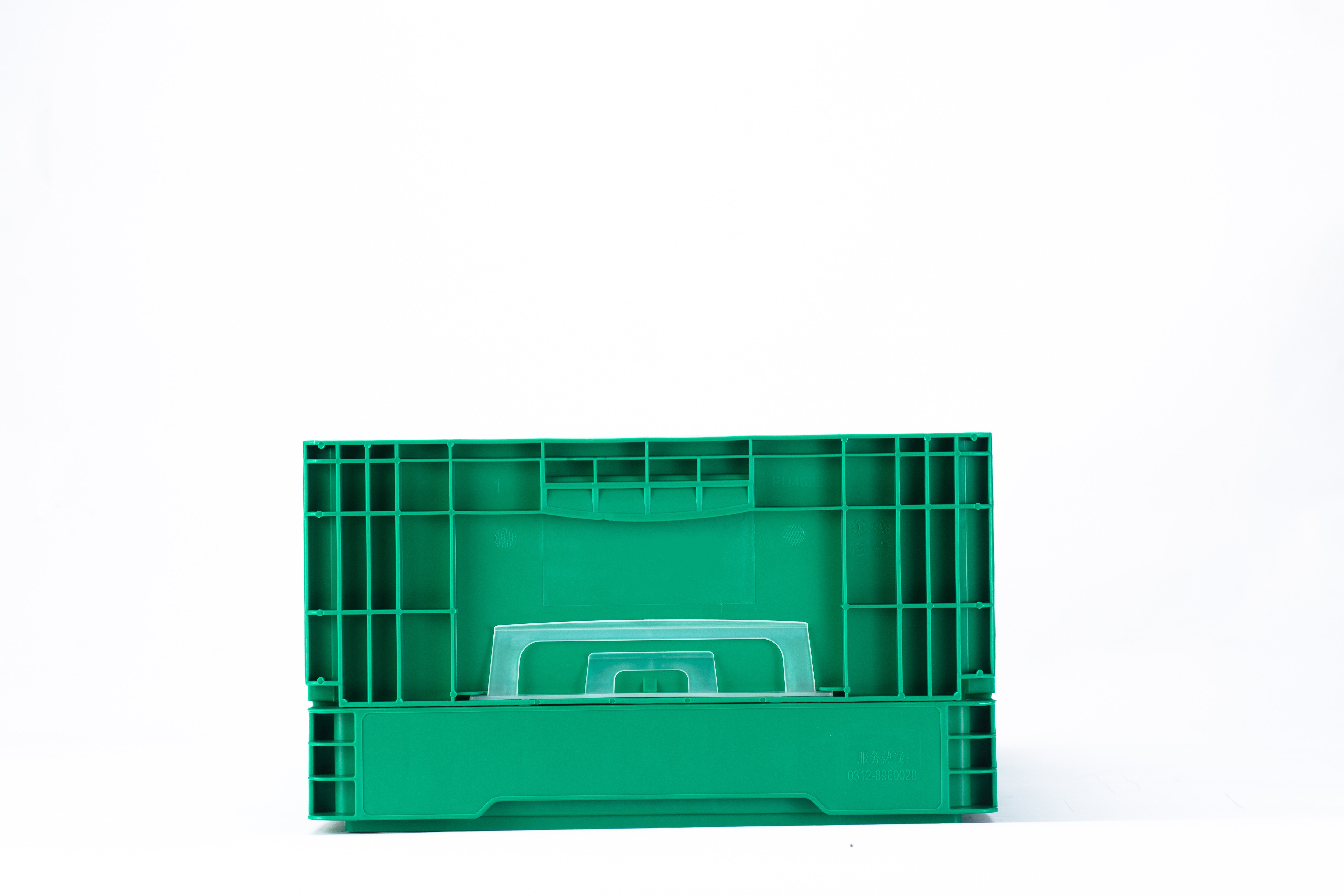 Customized Logo Foldable Green Plastic Circulation Basket for Stackable Organization