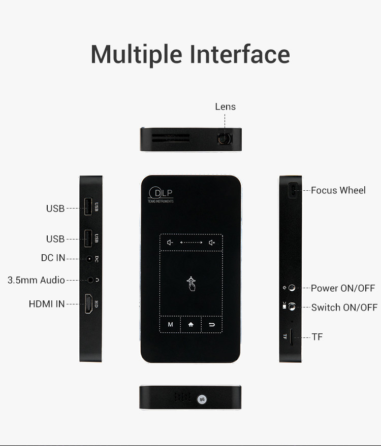 Best Selling Android DLP Video Projector DLP 4K Smart Portable Short Throw Multimedia Mini Pocket Projector