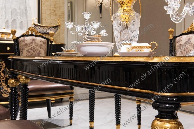 Antique Europe Style wooden furniture diningroom sets table chairs buffet cabinet TN-028N