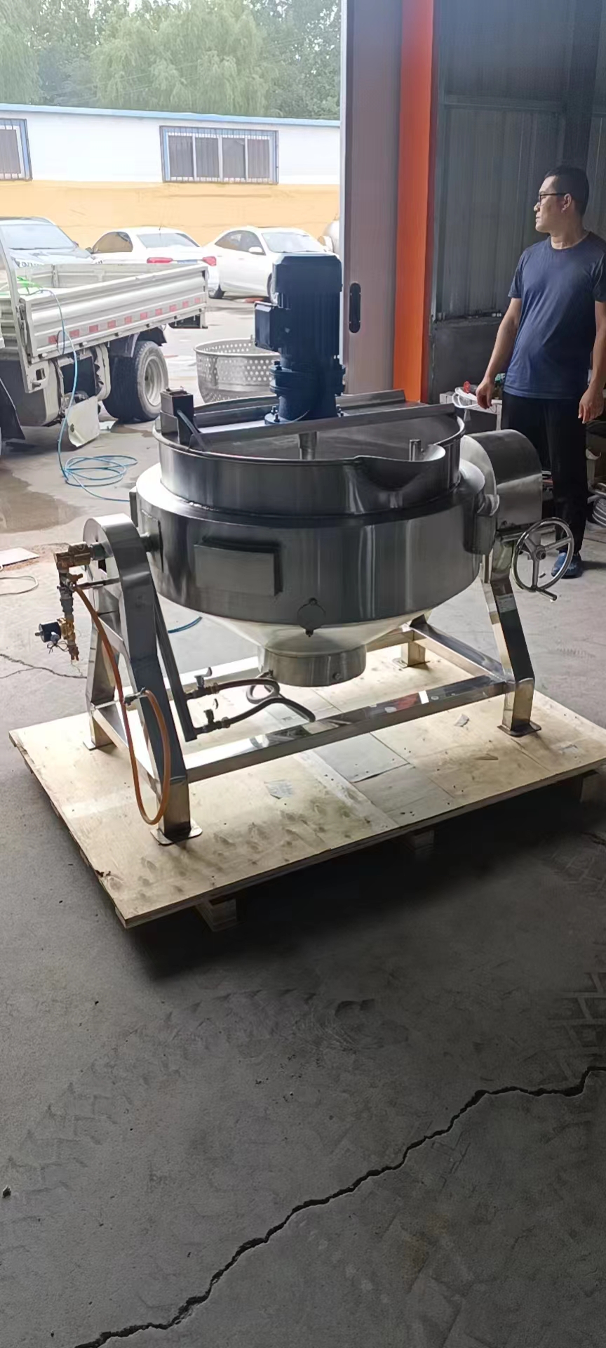 Restaurant Stainless Steel Agitator Mixer Mayonnaise Cauldron Machine