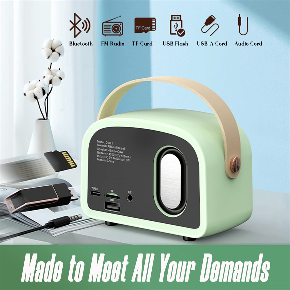Wireless Retro Bluetooth Speaker with TWS Music Player and FM Radio Display Screen NO