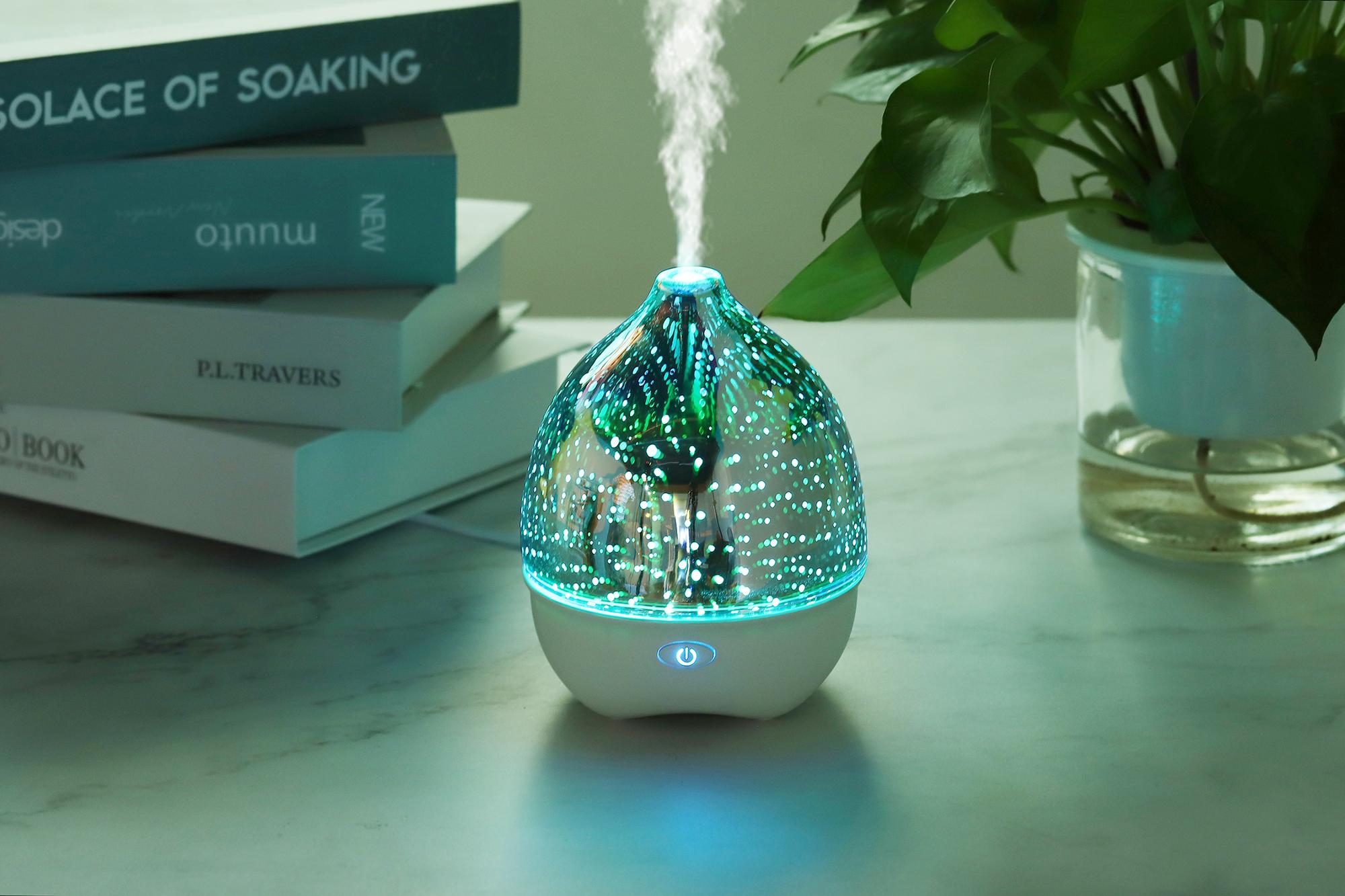 Smart 3D Glass Design Portable Aroma Diffuser DC5V 80ml Capacity