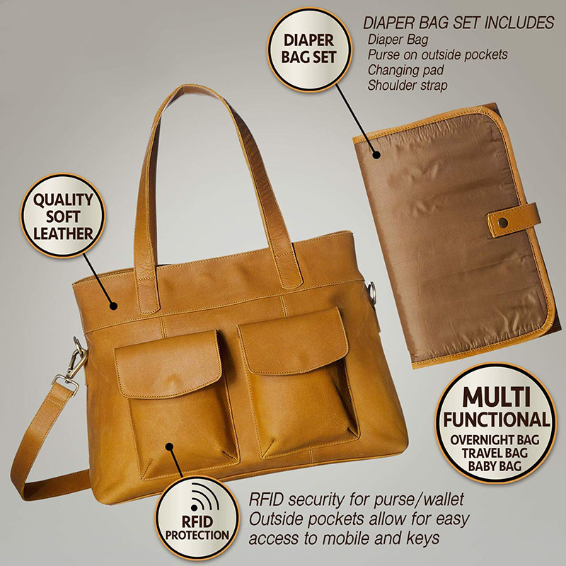 Amazing design fashion luxury waterproof baby diaper bag