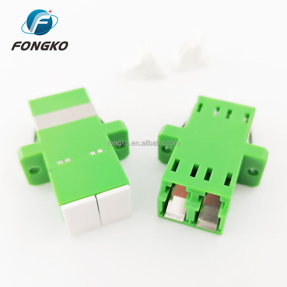 Duplex Single Mode Fiber Optic Adapter With Flange LC APC