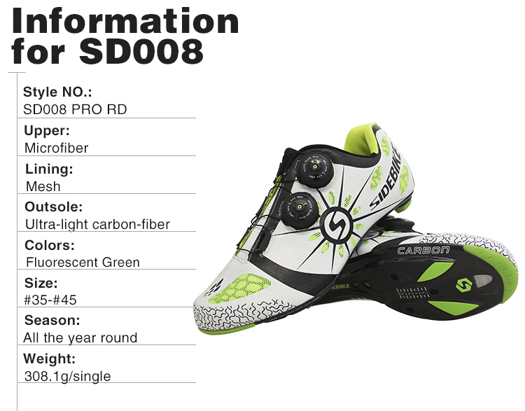 Light Weight Carbon Fiber Cycling Shoes , Tough Outsole Bike Bicycle Sneakers