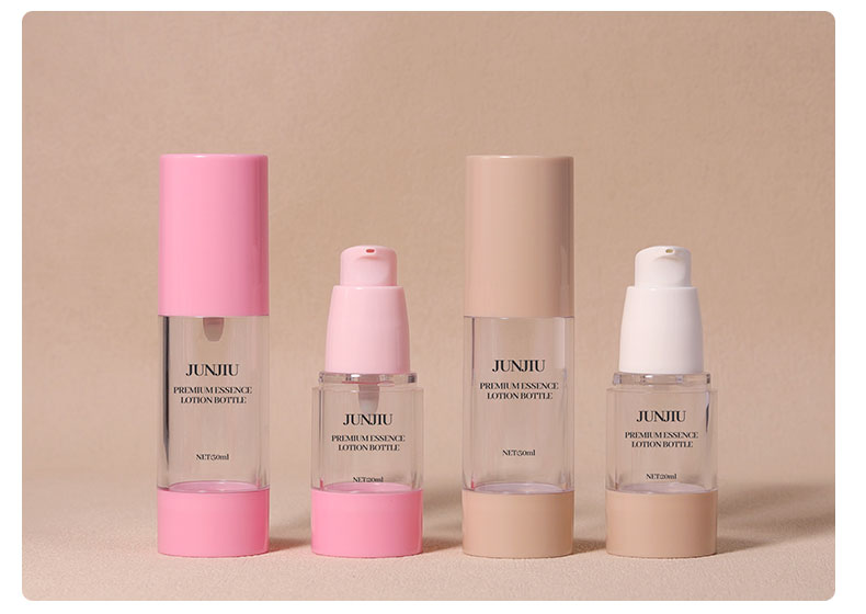 50ml Cosmetic Airless Pump Bottle Round Shape Dual Chamber Airless Bottle For Facial Cream Serum
