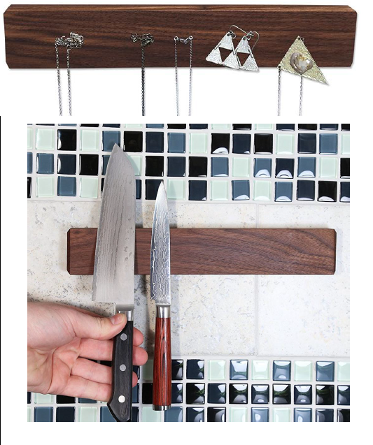 16 Inch Dark Walnut Magnetic Knife Holder for Wall Keep Your Knives Within Easy Reach