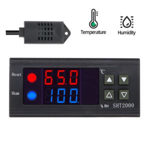 Dual Digital Temperature Humidity Controller AC 110V 220V Thermostat Humidistat