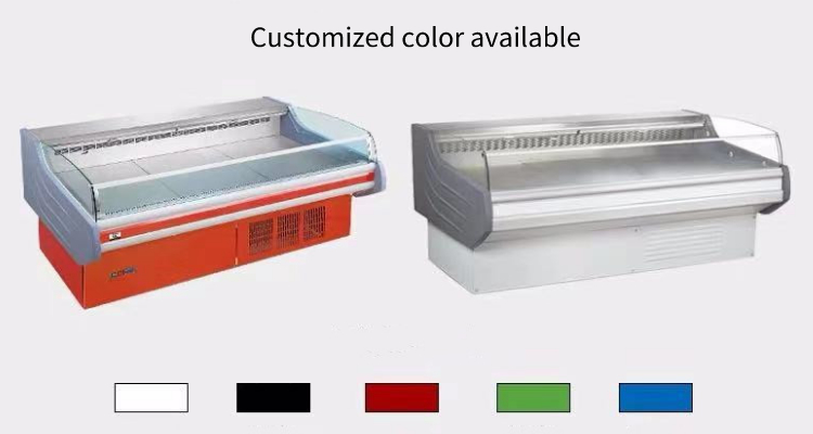 Painted Steel Meat Deli Display Cooler Grey Color Multiscene