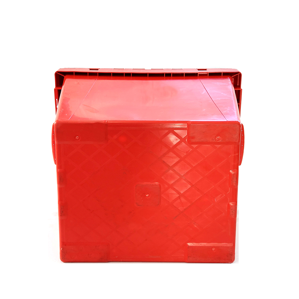 Attached Lid Stackable Plastic Milk Crates Vegetable Storage Industrial Handling
