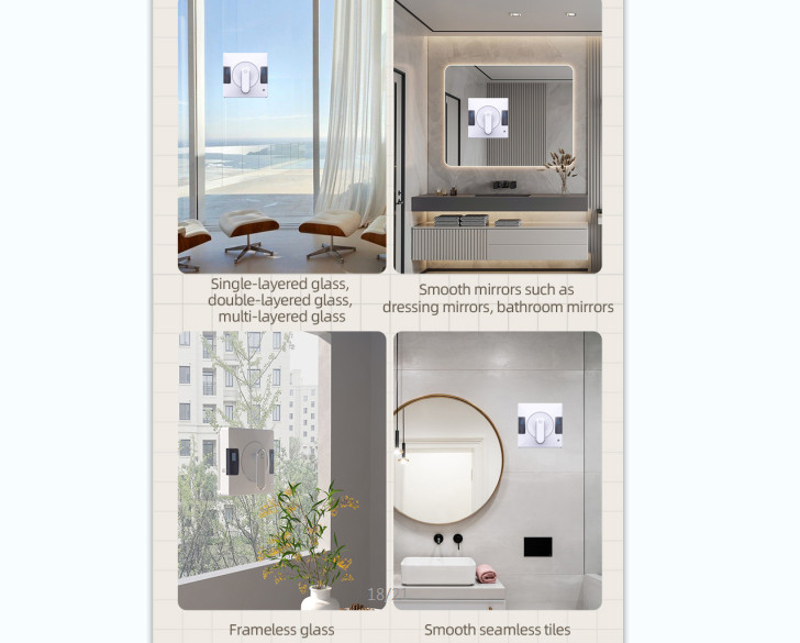 Electric Robot Window Cleaner Double Spray Water Nozzle TUYA APP