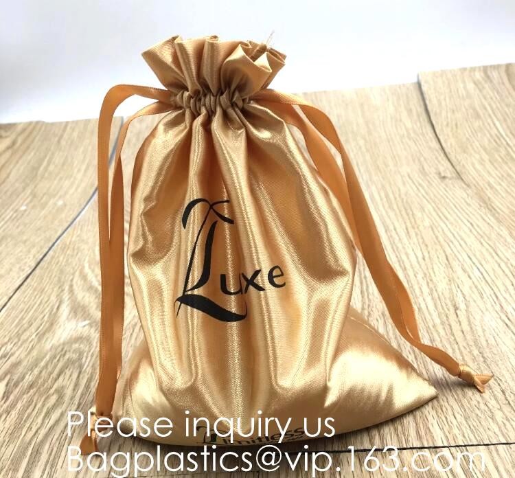 Soft Toy Storage Satin Bag With Drawstring,Promotional Red Wine Color Satin Packaging Bag,Hot selling Fancy Pink Satin J