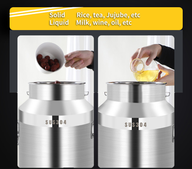 SS304 30L Milk Production Drawing Used Stainless Steel Milk Cans With Sealed Lid