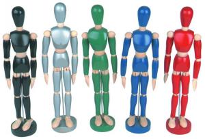  Life - Sized Wooden Drawing Figure Model , Colourful Flexible Poseable Art Mannequin Manufactures