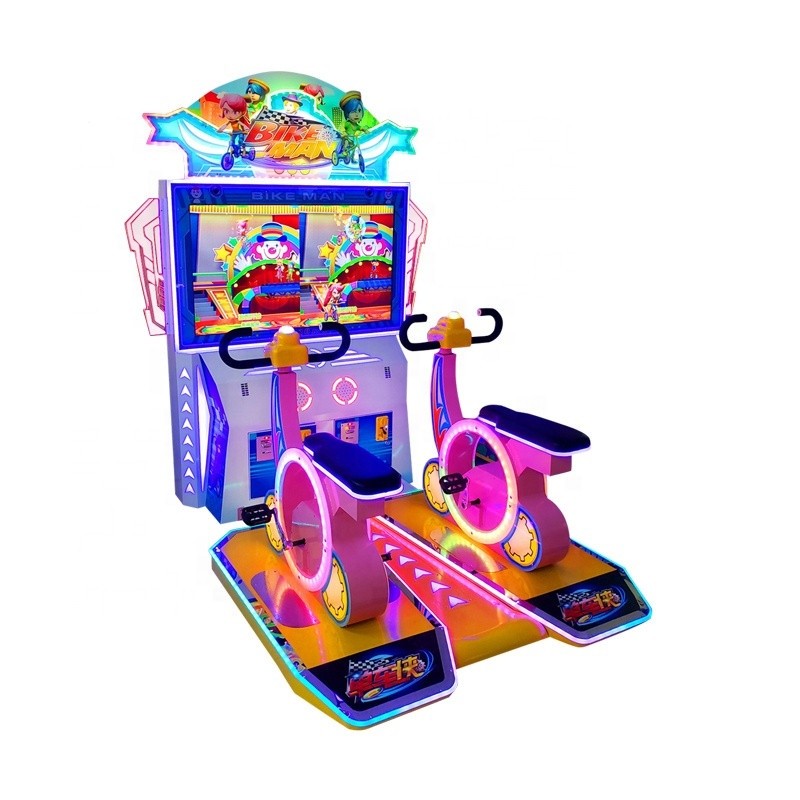 Playfun Coin operaed tickets redemption arcade 2 players bike man game machine
